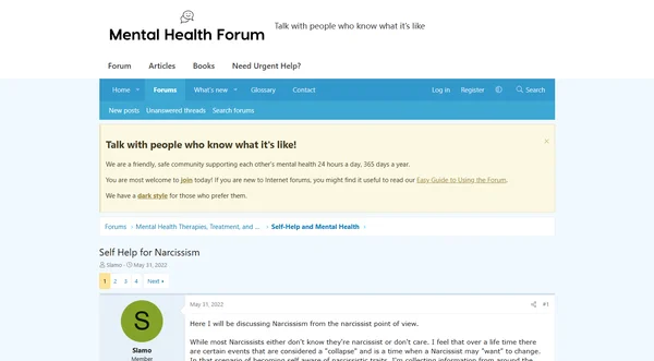 Mental Health Forum - Narcissism Section