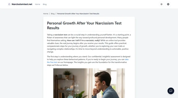 Personal Growth After Your Narcissism Test Results