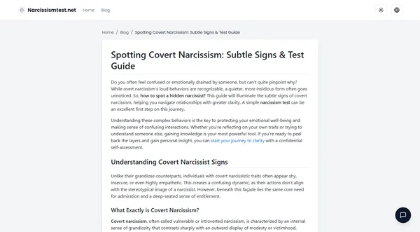 Spotting Covert Narcissism: Subtle Signs & Test Guide