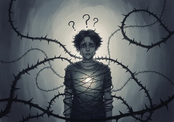 Person feeling overwhelmed in a confusing relationship