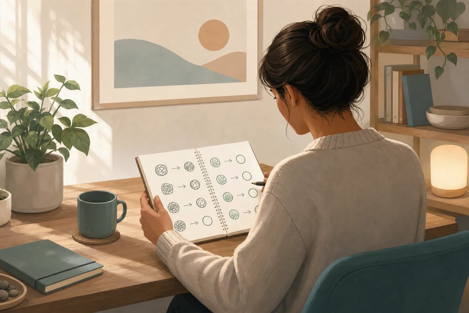 Person reviewing change patterns