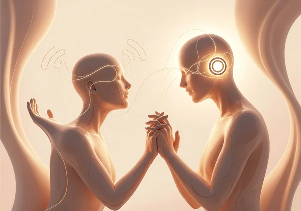 Two people showing empathy through active listening.