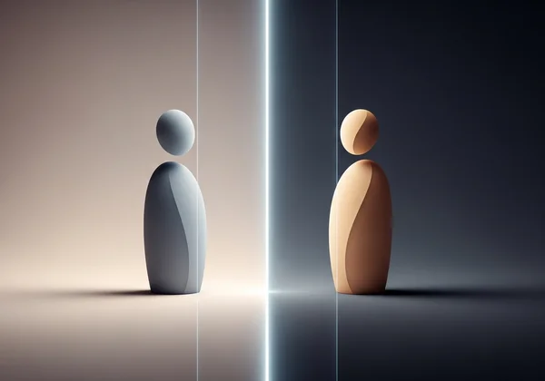 Symbolic representation of healthy relationship boundaries.