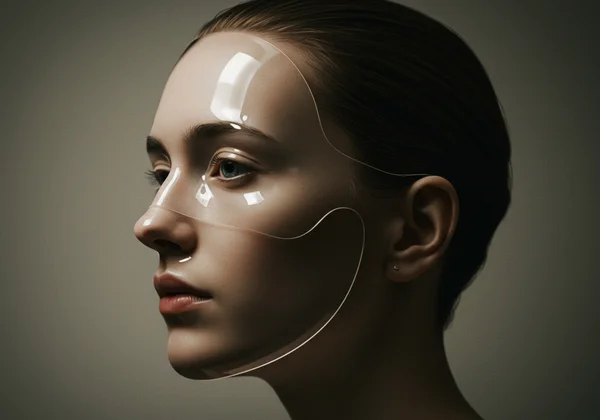 A person with a subtle, almost invisible mask over their face.