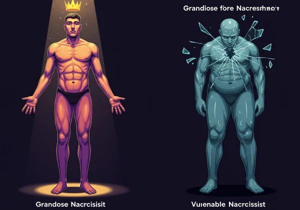 Zwei Figuren, die grandiose und vulnerable narzisstische Merkmale zeigen